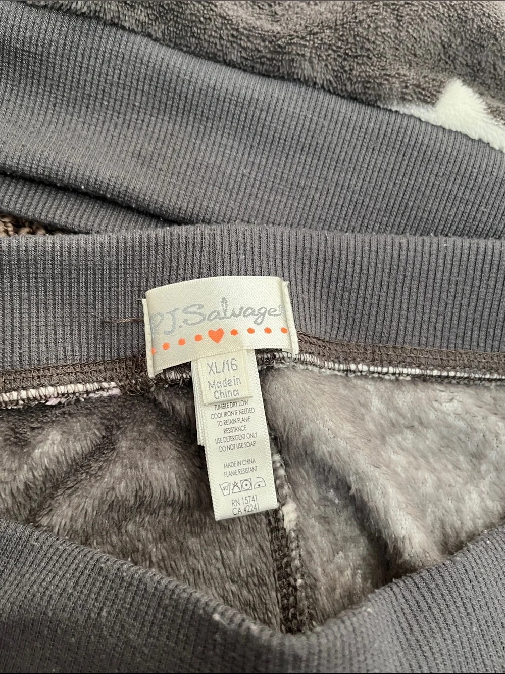 PJ Salvage Kids’ Fleece Star Hoodie & Shorts Set - Gray with Stars, Size XL/16